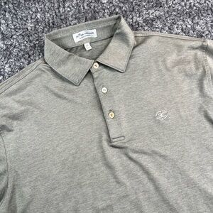 Peter Millar Summer Comfort Men’s M Gray Golf Polo Embroidered Logo